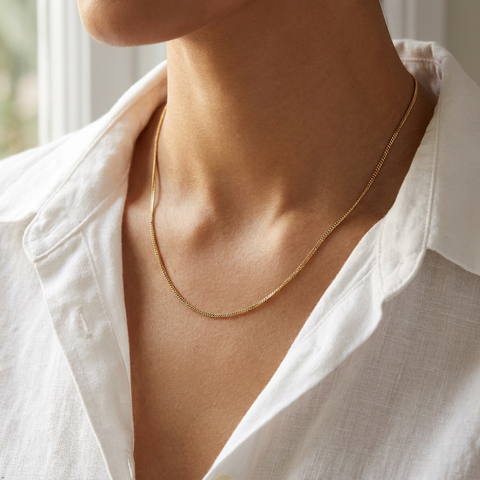 Bria By Saar Stainless Steel Golden Cuban Link Chain For Men & Women | Premium Glossy Finish Anti-Tarnish Necklace Chain | Stylish Hip Hop Fashion Jewellery