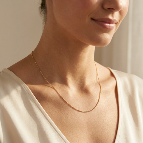 Bria By Saar Stainless Steel Franco Chain Necklace For Men & Women | Strong Square Link Unisex Chain | Durable Rust-Resistant Minimal Stylish Daily Wear
