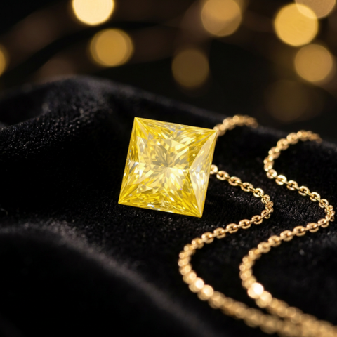 Luxury 1.56 Carat Oval Cut Moissanite Loose Stone 6.5x6.5mm – Golden Yellow Color VVS1 Clarity with GRA Certificate | Brilliant Diamond-Like Certified Gemstone for Rings, Pendants, Earrings & Custom Jewelry | Stone Only