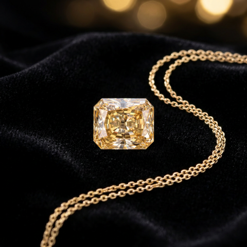 Luxury 3.0 Ct GRA Certified Champagne Moissanite Loose Stone 9x7mm Radiant Cut | Premium VVS Clarity Sparkling Diamond-Like Gemstone for Engagement Rings, Pendants, Earrings & Custom Fine Jewelry | Stone Only
