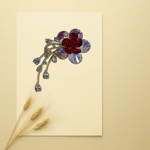 Crystal Flower Brooch4