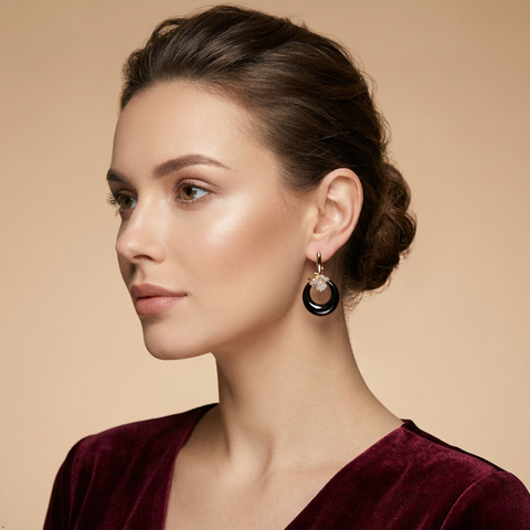 Bria By Saar Copper Gold-Plated Cubic Zirconia Stud Earrings For Women & Girls | Premium Glossy Finish Anti-Tarnish Earrings | Stylish Daily Wear Fashion Jewellery For Party, Casual & Gifting