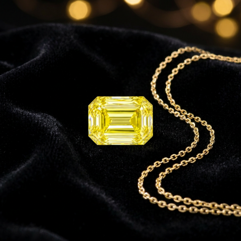 Luxury 2.2 Carat Oval Cut Moissanite Loose Stone 6.5x8.5mm – Yellow Color VVS1 Clarity with GRA Certificate | Brilliant Diamond-Like Certified Gemstone for Rings, Pendants, Earrings & Custom Jewelry Men &  Women | Stone Only