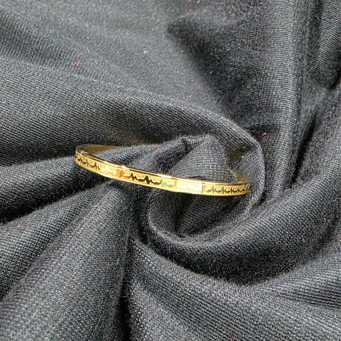 Bria By Saar Stainless Steel Golden Adjustable Gold Plated Kada Bracelet With Greek Key Pattern For Women | Premium Anti-Tarnish Open Cuff Bracelet | Stylish Daily Wear Fashion Jewellery  Gifting