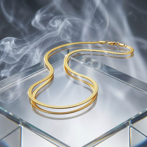Bria By Saar Stainless Steel Snake Chain Necklace For Men & Women | Minimal Stylish Unisex Jewellery