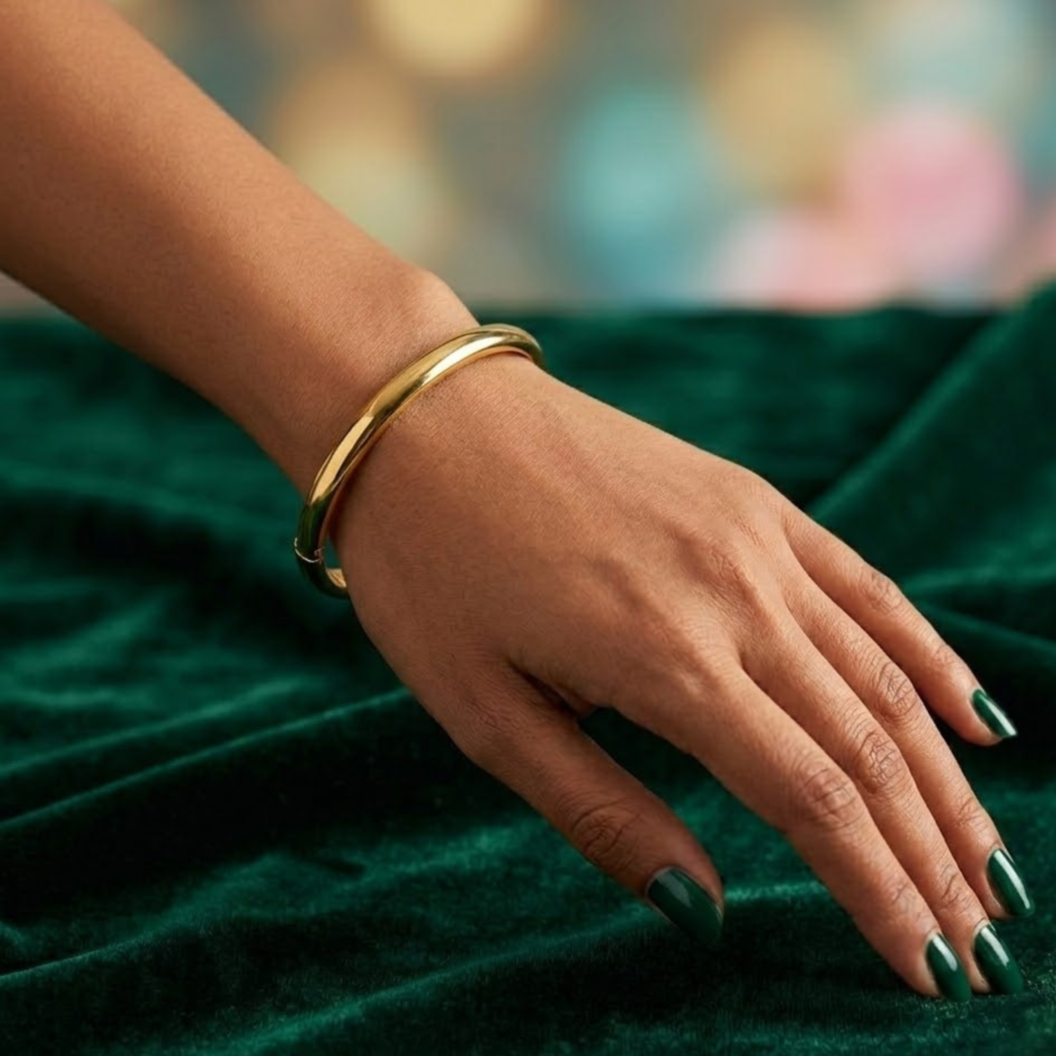 Stainless Steel Golden Adjustable Gold Plated Kada Bracelet With Greek Key Pattern For Women | Premium Anti-Tarnish Open Cuff Bracelet | Stylish Daily Wear Fashion