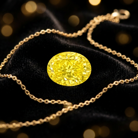 Luxury 1.31 Carat Oval Cut Moissanite Loose Stone 6x8mm – Golden Yellow Color VVS1 Clarity with GRA Certificate | Brilliant Cut Certified Moissanite Gemstone for Rings, Pendants, Earrings & Custom Jewelry | Men & Women