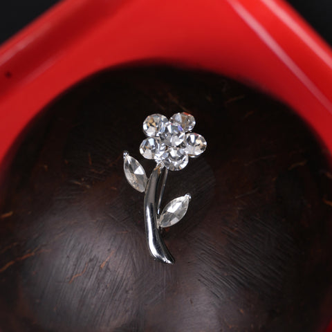 Crystal Flower Brooch – Elegant Floral Pin for Women
