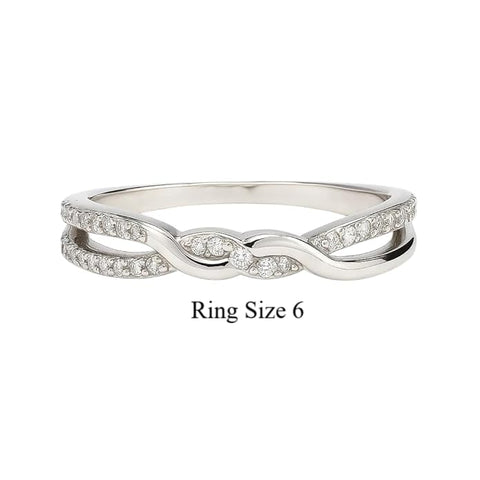 BRIA BY SAAR 925 Sterling Silver Knot Ring with Cubic Zirconia | Elegant Intertwined Design Finger Ring Gift for Wife, Girlfriend, Mother & Sister