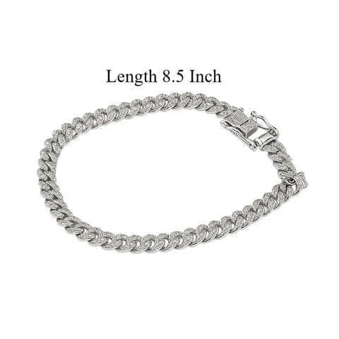 BRIA BY SAAR 925 Sterling Silver Cuban Link Chain Bracelet for Men | Bold Heavy-Duty Masculine Wristwear | High-Polish Luxury Statement Jewellery | Hypoallergenic & Skin-Friendly