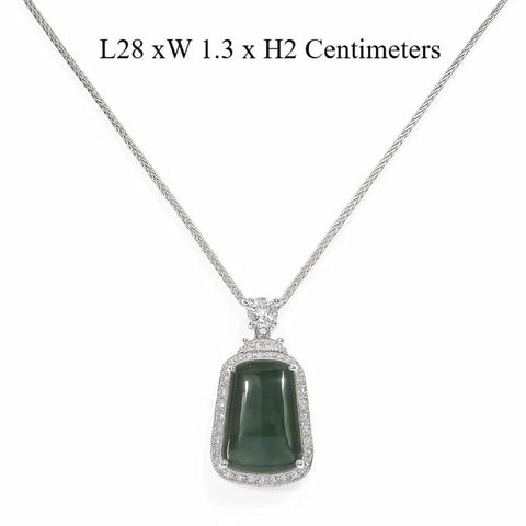BRIA BY SAAR 925 Sterling Silver Green Stone Pendant Necklace | Elegant & Timeless Fine Jewellery | Versatile Accessory for Daily & Party Wear