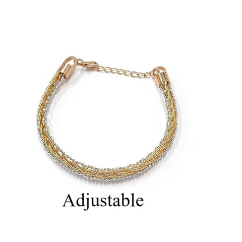 925 Silver Jewellery Dual-Tone Twisted Chain Bracelet for Women & Girls | Elegant Stylish Adjustable Wristwear | Modern Everyday Wear Accessory