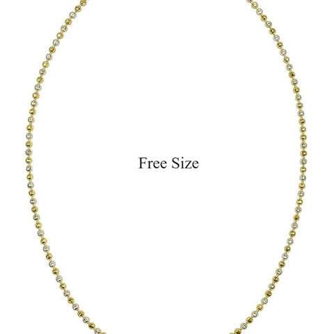 BRIA BY SAAR 925 Sterling Silver Dual-Tone Silver & Gold Bead Chain Necklace – Elegant, Durable & Minimalist Jewelry for Layering and Special Occasions