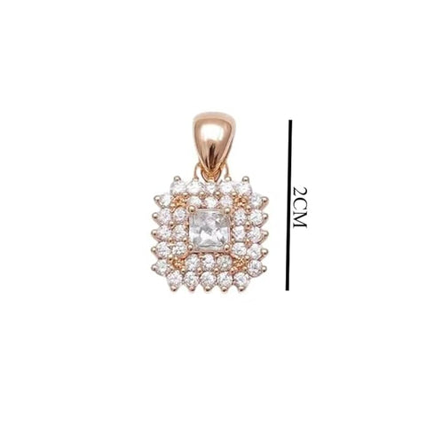 BRIA BY SAAR 925 Sterling Silver Pendant for Women & Girls | Square Design with Sparkling Stones | Elegant Silver Jewelry Gift (Without Chain)