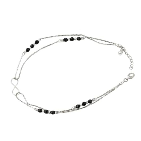 BRIA BY SAAR 925 Sterling Silver Twist Design Anklets for Women & Girls | Lightweight Minimalist Payal Jewellery | Elegant Adjustable Chain Foot Accessory (1 Pair)
