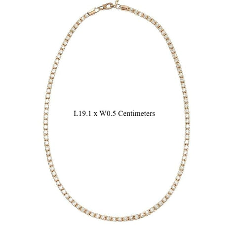 925 Sterling Silver Rose Gold Tennis Necklace for Women & Girls | Elegant Crystal-Studded Jewelry with Sparkling Stones | Stylish Lightweight Accessory for Festive, Party & Special Occasions