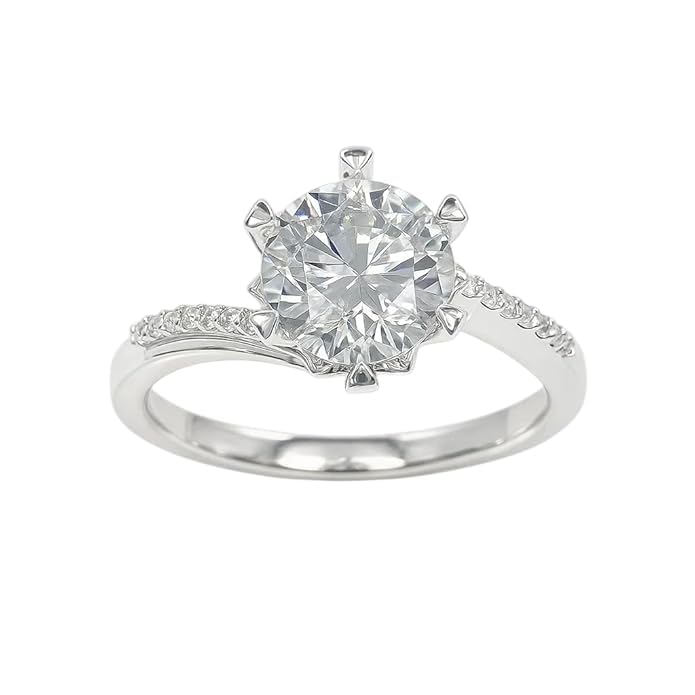 BRIA BY SAAR 925 Sterling Silver Adjustable Finger Ring | Elegant Solitaire with Side Stone Accents | Skin-Friendly Jewelry Gift for Women, Girls, Mothers & Sisters