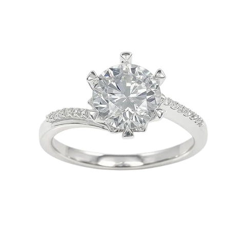 BRIA BY SAAR 925 Sterling Silver Adjustable Finger Ring | Elegant Solitaire with Side Stone Accents | Skin-Friendly Jewelry Gift for Women, Girls, Mothers & Sisters