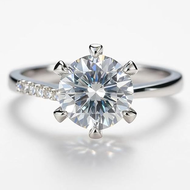 BRIA BY SAAR 925 Sterling Silver Adjustable Solitaire Finger Ring for Women and Girls | Elegant Side-Stone Accents | Resizable Cubic Zirconia Promise Ring | Hypoallergenic and Skin-Friendly
