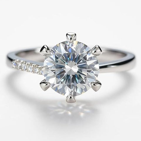 BRIA BY SAAR 925 Sterling Silver Adjustable Solitaire Finger Ring for Women and Girls | Elegant Side-Stone Accents | Resizable Cubic Zirconia Promise Ring | Hypoallergenic and Skin-Friendly