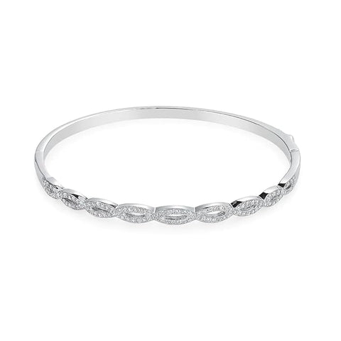 925 Silver Jewellery Luxury Marquise-Cut Zircon Bangle for Women & Girls | Elegant Sparkling Silver Wristwear | Non-Tarnish Party Accessory | Perfect for Anniversaries, Birthdays & Special Occasions