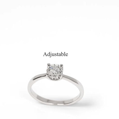 BRIA BY SAAR 925 Sterling Silver Solitaire Adjustable Ring | Elegant Minimalist Band | Fine Jewellery Gift for Wife, Girlfriend & Loved Ones | Stylish Daily Wear Ring for Women & Girls