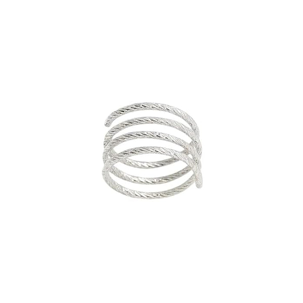 BRIA BY SAAR 925 Sterling Silver Multi-Layer Spiral Ring | Adjustable Minimalist Band | Elegant Fine Jewellery Gift for Women & Girls