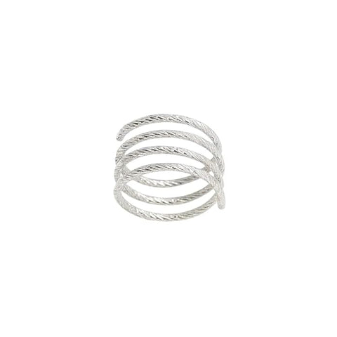 BRIA BY SAAR 925 Sterling Silver Multi-Layer Spiral Ring | Adjustable Minimalist Band | Elegant Fine Jewellery Gift for Women & Girls