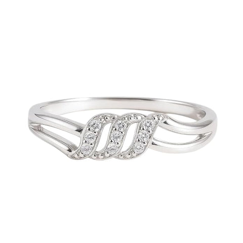 BRIA BY SAAR 925 Sterling Silver Elegant Twisted Design Finger Ring for Women & Girls | Stylish Silver Ring with Sparkling Stones