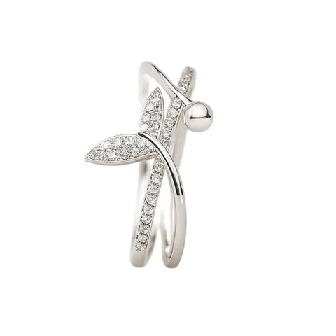 BRIA BY SAAR 925 Sterling Silver Pearl Ring for Women | Elegant Timeless Design with Sparkling Crystal Accents | Luxury Wedding, Party & Formal Fine Jewellery Gift