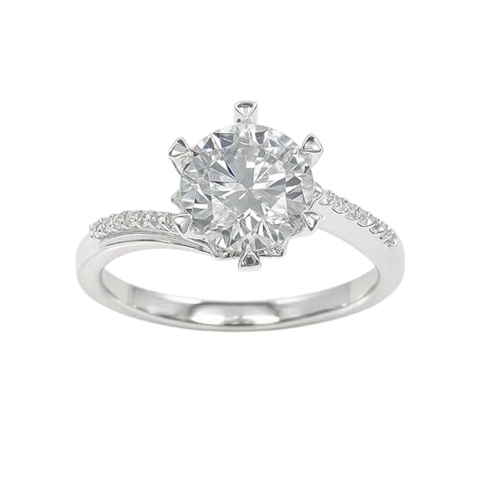 BRIA BY SAAR 925 Sterling Silver Adjustable Solitaire Ring | Elegant Carved Band with Round-Cut Sparkling Stone | Fine Jewellery for Engagement, Anniversary & Daily Wear | Gift for Women & Girls