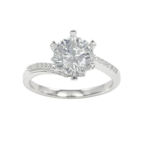 BRIA BY SAAR 925 Sterling Silver Adjustable Solitaire Ring | Elegant Carved Band with Round-Cut Sparkling Stone | Fine Jewellery for Engagement, Anniversary & Daily Wear | Gift for Women & Girls