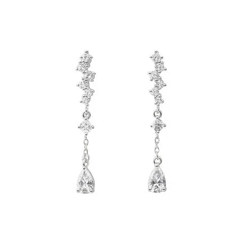 925 Sterling Silver Hanging Earrings with Zircon Stones | Dangling Earrings for Women and Girls | Women Accessories | Gift for Women and Girls