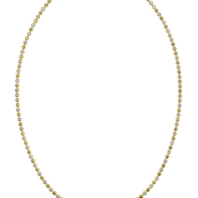 BRIA BY SAAR 925 Sterling Silver Dual-Tone Bead Chain Necklace for Women and Girls | Elegant Silver & Gold-Tone Minimalist Ball Chain | Versatile Fine Jewellery for Layering & Daily Wear