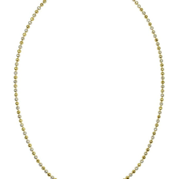 BRIA BY SAAR 925 Sterling Silver Dual-Tone Bead Chain Necklace for Women and Girls | Elegant Silver & Gold-Tone Minimalist Ball Chain | Versatile Fine Jewellery for Layering & Daily Wear