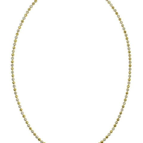 BRIA BY SAAR 925 Sterling Silver Dual-Tone Silver & Gold Bead Chain Necklace – Elegant, Durable & Minimalist Jewelry for Layering and Special Occasions