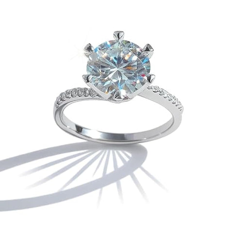 BRIA BY SAAR 925 Sterling Silver Adjustable Solitaire Finger Ring for Women and Girls | Elegant Side-Stone Accents | Resizable Cubic Zirconia Promise Ring | Hypoallergenic and Skin-Friendly