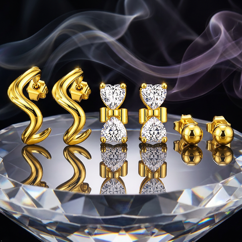 Bria By Saar 18K Gold Plated Cubic Zirconia Hoop Earrings For Women & Girls | Premium Glossy Finish Anti-Tarnish Earrings | Stylish Daily Wear Fashion Jewellery For  (Pair)