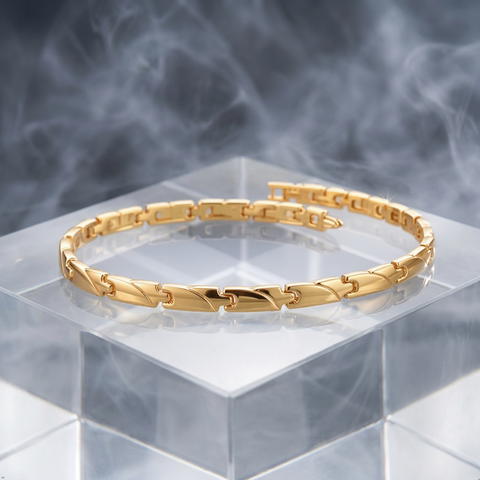 Bria By Saar 18K Gold Jubilee Style Chain Bracelet For Men & Women | Premium Glossy Finish Anti-Tarnish Bracelet | Stylish Daily Wear Fashion Jewellery For Casual & Gifting