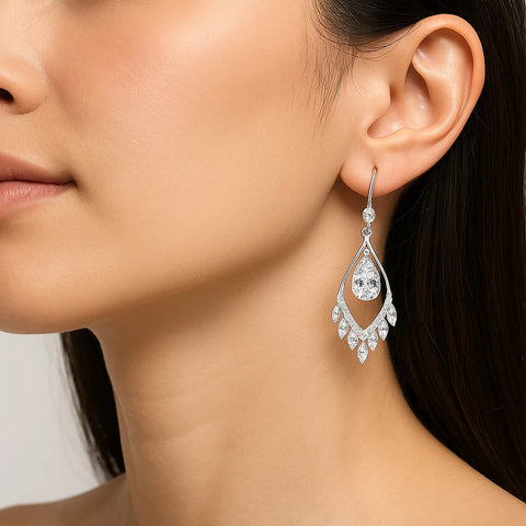 Exquisite Teardrop Crystal Dangle Earrings