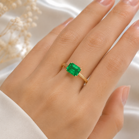 Luxury 2.16 Ct Certified Lab Grown Emerald Gemstone | Emerald Cut Octagon Green Loose Stone | Premium VVS Clarity Brilliant Gemstone for Rings, Pendants, Earrings & Custom Fine Jewelry Men & Women| Stone Only