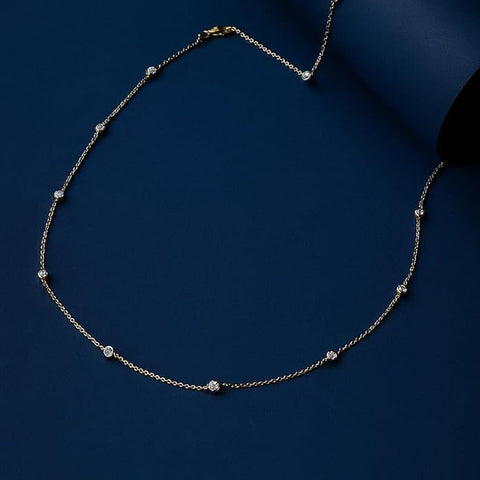 BRIA BY SAAR 925 Sterling Silver Gold Plated Necklace Chain for Women & Girls | Elegant Lightweight Daily Wear Jewellery | Sparkling Minimalist Accessory for Parties & Gifting