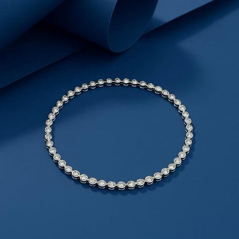 BRIA BY SAAR 925 Sterling Silver Beaded Stretch Bracelet for Women and Girls | Elegant High-Polish Silver Beads with Sparkling CZ Accents | Lightweight Daily Wear & Occasion Fine Jewellery