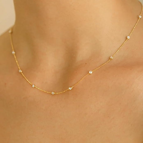 925 Sterling Silver Gold Plated Necklace Chain for Women & Girls | Elegant Lightweight Jewelry with Sparkling Accents | Perfect for Festive Occasions, Traditional Outfits & Special Celebrations