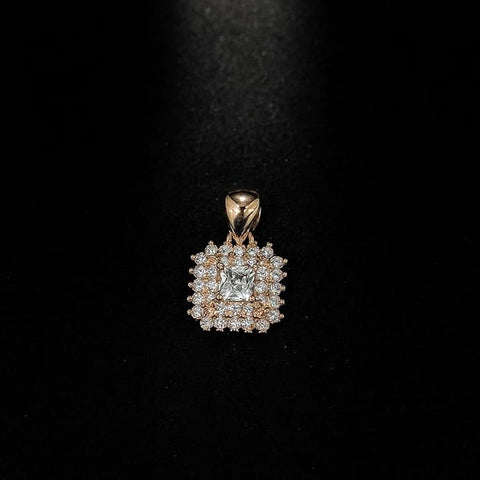 BRIA BY SAAR 925 Sterling Silver Pendant for Women & Girls | Square Design with Sparkling Stones | Elegant Silver Jewelry Gift (Without Chain)