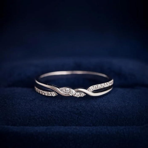 BRIA BY SAAR 925 Sterling Silver Knot Ring with Cubic Zirconia | Elegant Intertwined Design Finger Ring Gift for Wife, Girlfriend, Mother & Sister