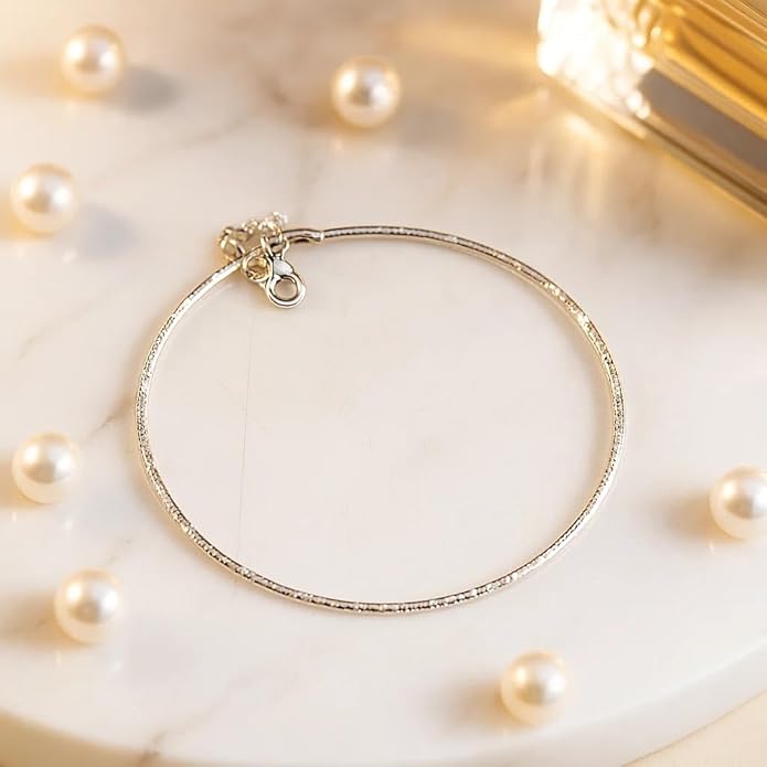 BRIA BY SAAR 925 Sterling Silver Minimalist Adjustable Bracelet for Women & Girls | Sleek Daily Wear Fine Jewellery | Elegant Versatile Chain for Layering | Hypoallergenic & Skin-Friendly Gift