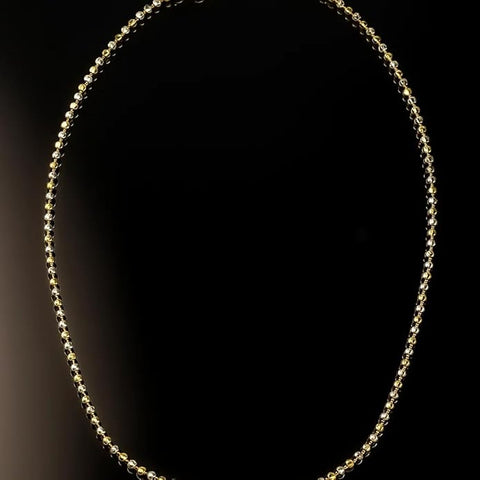 BRIA BY SAAR 925 Sterling Silver Dual-Tone Bead Chain Necklace for Women and Girls | Elegant Silver & Gold-Tone Minimalist Ball Chain | Versatile Fine Jewellery for Layering & Daily Wear