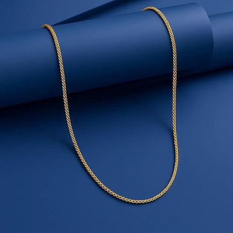 BRIA BY SAAR 925 Sterling Silver Gold Plated Necklace Chain for Women & Girls | Elegant Lightweight Jewelry | Stylish Chain for Party & Casual Outfits