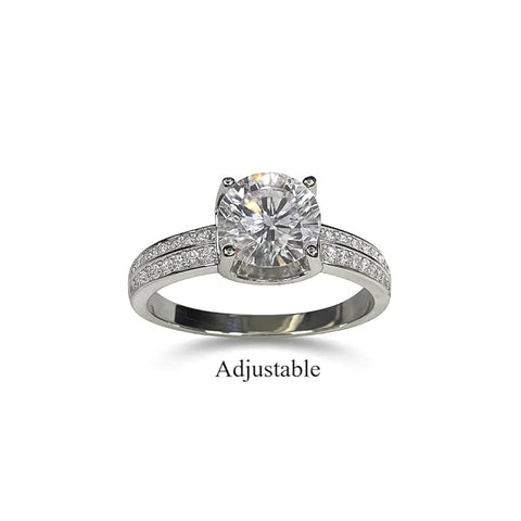 BRIA BY SAAR 925 Sterling Silver Solitaire Ring for Women & Girls | Sparkling Polka Dot CZ Band | Elegant Everyday & Party Fine Jewellery